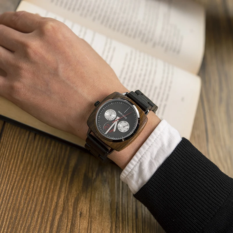 BOBO BIRD Stylish Luxury Men Wood Watches relogio masculino Timepieces Military Quartz Wristwatch In Wood Gift V-S06