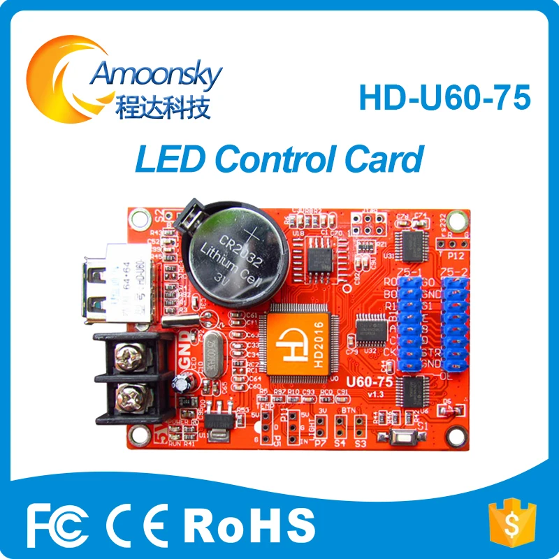 

outdoor advertising red led scrolling display p10 async control card hd u60 - 75