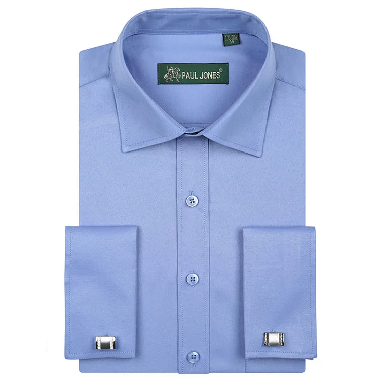 Модные новые французские рубашки с манжетами, мужские рубашки с длинным рукавом, деловая официальная рубашка с запонками, Camisa Hombre chemise homme masculina - Цвет: 8868