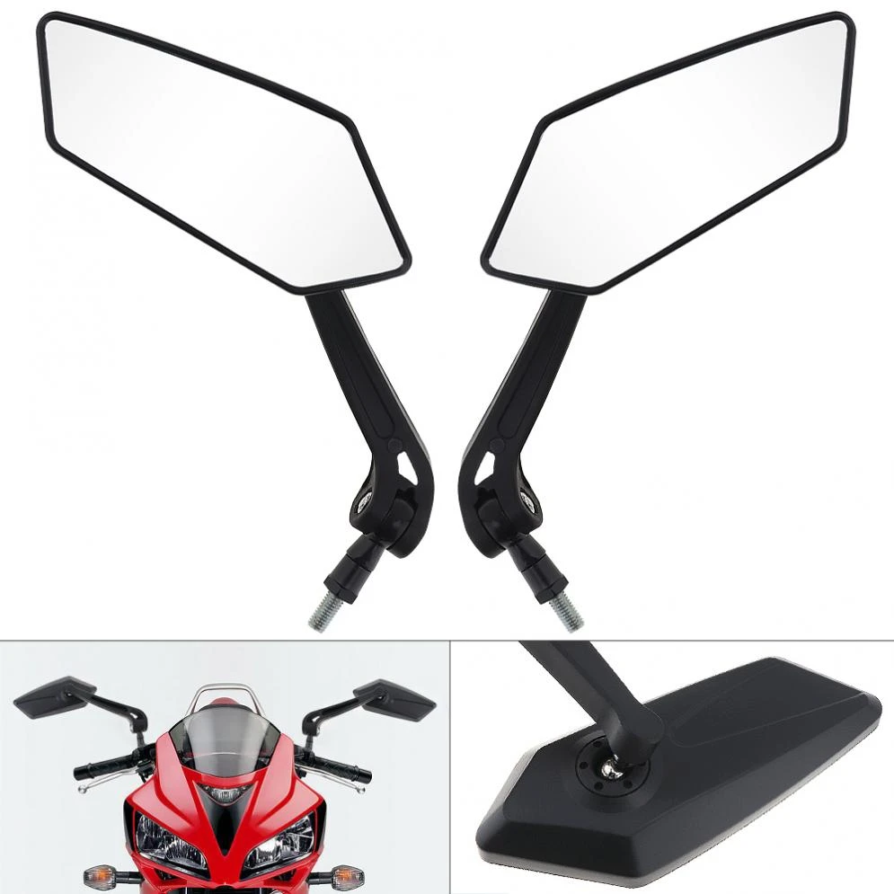 2pcs 10mm Stylish Design Modified Plated Universal Motorcycle Mirror