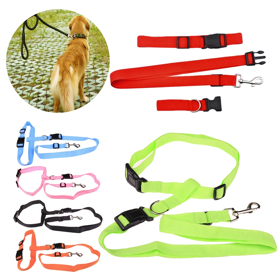 Candy Colors Leashes 2.5M Waist Pet Dog Leash Running Jogging Puppy Dog