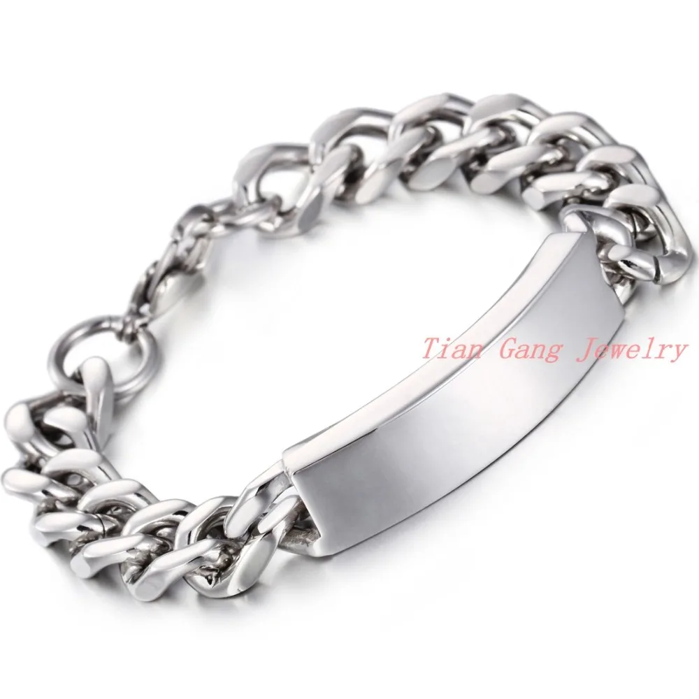 22cm,12mm, New Arrivals Fashion Silver Color Stainless Steel ID