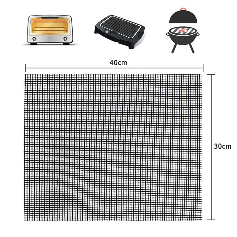 BBQ Grill Mat Reusable Kitchen Cooking Mesh Grill Mat Non-stick Teflon Grilling Mesh Mat Barbecue Liner Outdoor BBQ Accessories (4)