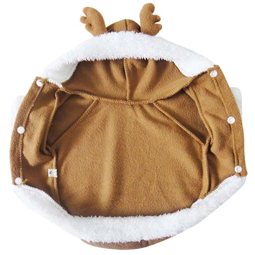 Модная и милая осенне-зимняя флисовая Рождественская одежда с оленем для милой собаки, для косплея, плотный флисовый костюм, одежда#0922 B