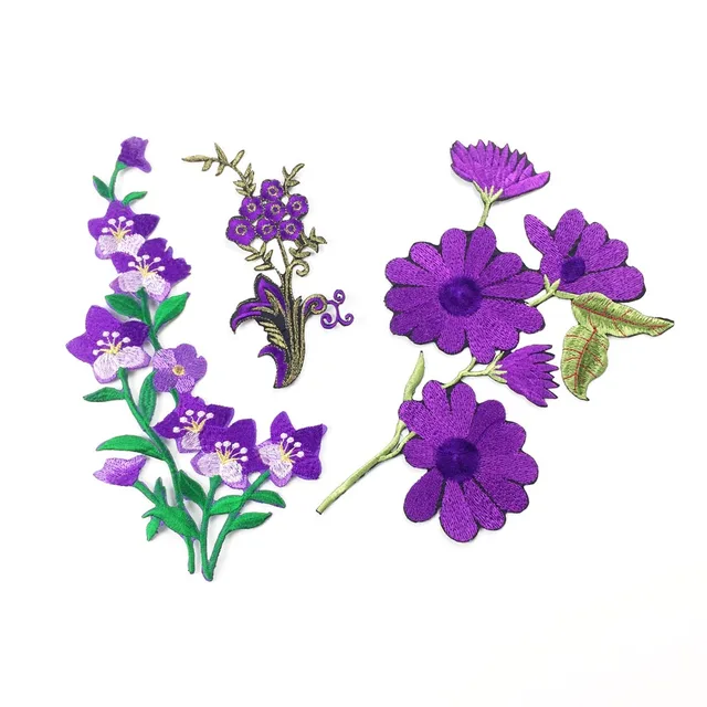 Embroidered Flower Iron On Patches For Clothing Embroidery Applique For Garment Iron On Stickers