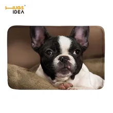 HUGSIDEA животное Бостон терьер 3D принт ковры теплые мягкие фланелевый Придверный коврик коврики для спальни Декор Нескользящие ванная комната коврики