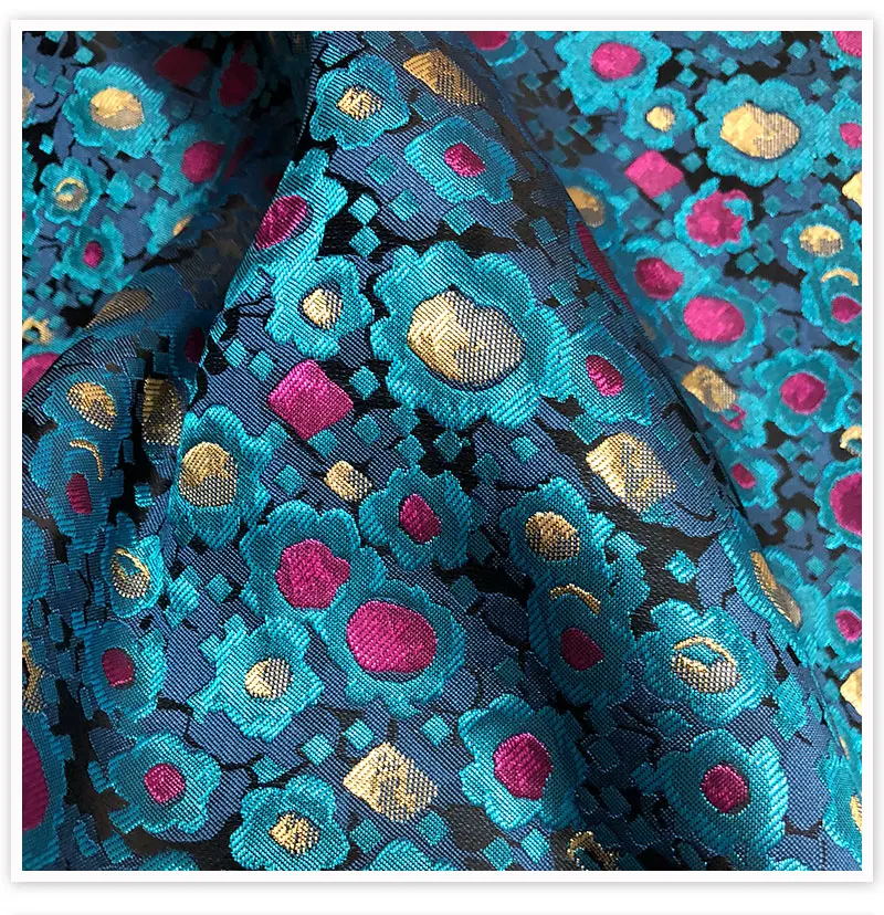 Европейский стиль, толстая Роскошная Королевская Синяя жаккардовая бронзовая ткань для платья, пальто, парчовая ткань tejido SP1387