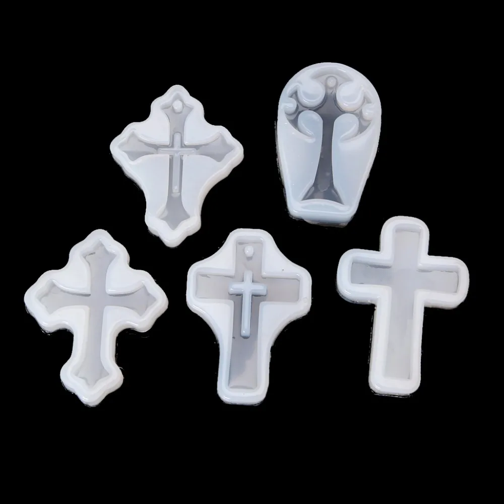 

JAVRICK 5PCS Cross Silicone Resin Mold For Jewelry Making Casting Mould Craft DIY Tools 7HH1101063