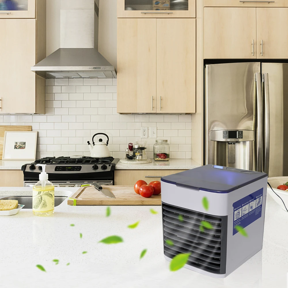 

USB Mini Portable Air Conditioner Humidifier Purifier 7 Colors Light Desktop Air Cooling Fan Air Cooler Fan for Office Home