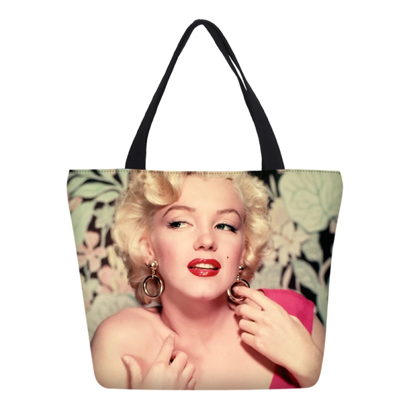 

VEEVANV Brand Fashion Sexy Goddess Album Marilyn Monroe Handbags Women Tote Bags Vintage Shopping Bag Foldable Beach Bags Female