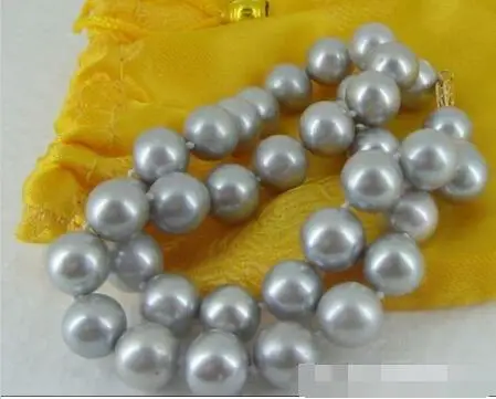 

Hot selling free shipping******10-11MM AUSTRALIAN SOUTH SEA SILVER GREY PEARL NECKLACE 14KGP 17 INCHES