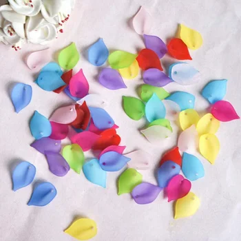 

500g 1700pcs 14*20mm Acrylic Frosted Leaf Leaves Beads With Hole Craft DIY Jewelry Beads Hair Clip Hairband Accessory