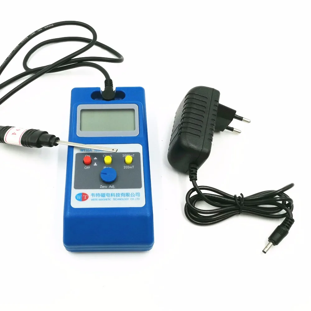 Metal Probe Homend LCD Gaussmeter Tesla Meter WT10A Surface Magnetic Field Tester with Ns Function Metal Probe Homend LCD Gaussmeter Tesla Meter WT10A Surface Magnetic Field Tester with Ns Function
