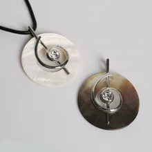Кристалл музыкальная форма символ натуральный круглый мать кулон с жемчужной раковиной ожерелье кулон для ювелирных изделий