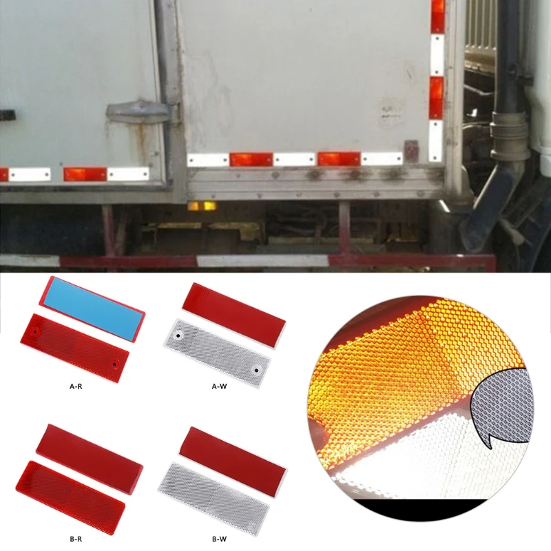 2 шт. Пластик Отражатель Светоотражающие Предупреждение плиты наклейки Знак пленки Прокат грузовик