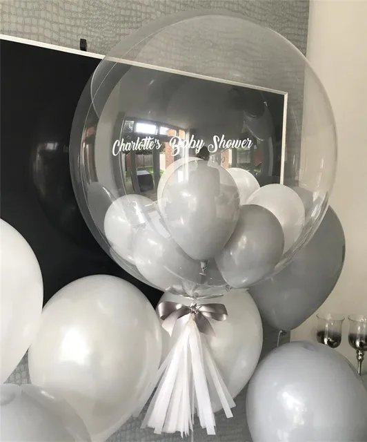 5pcs No wrinkles Clear Bubble Balloons Transparent Helium Balloons Wedding Brithday Party Decor Globos Diy Love Valentine's Day