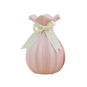 

Modern Ceramics Vase For Home Decor Lovely Butterfly Knot Vases For Flowers Handmade Craft Flower Vase Home Decoration R703