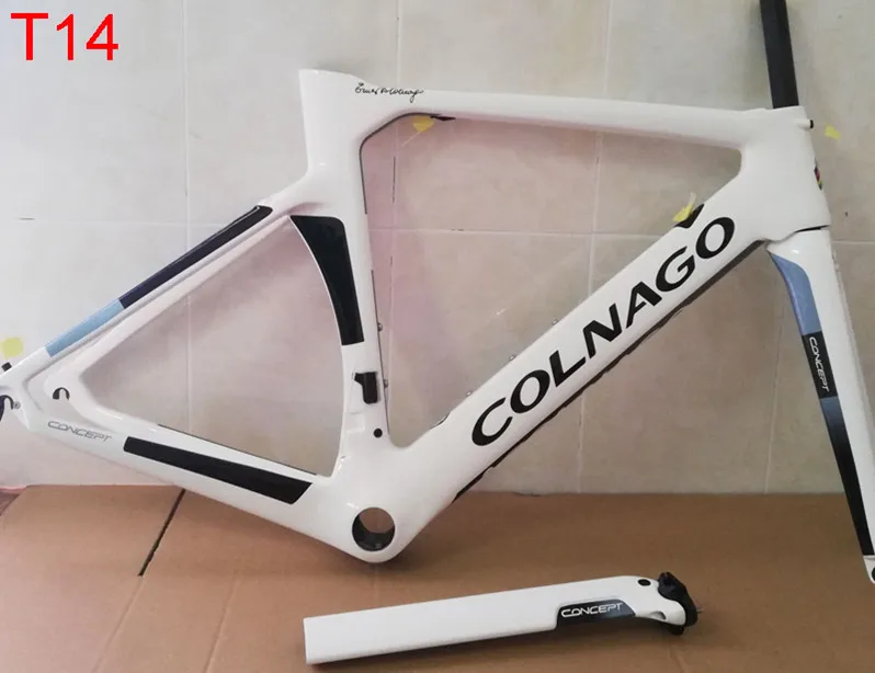 Золотисто-черная T06 Colnago Рамочная карбоновая рама для шоссейного велосипеда, подходит для di2 и механической группы гоночного велосипеда - Цвет: T14