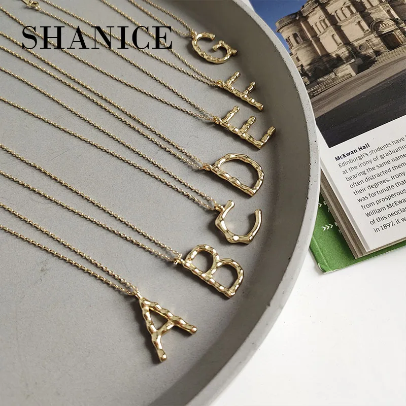 

SHANICE INS S 925 Sterling Silver Name Pendant Necklace 26 English Alphabet Cursive Nameplate Necklace Women Birthday Gift