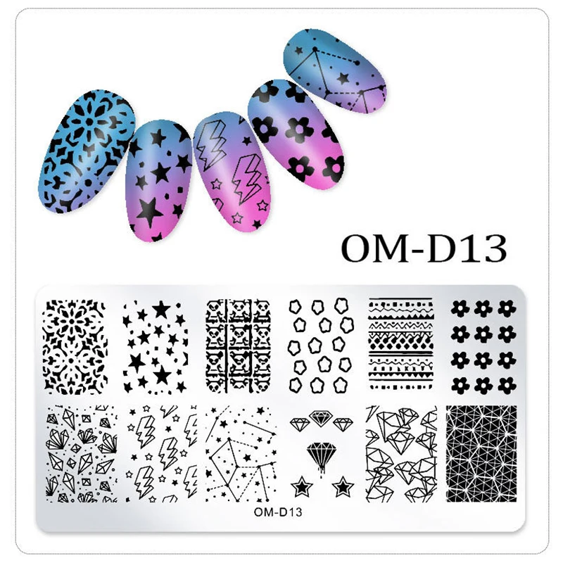 

New Fashion DIY Manicure Plate 8 Type Choice Rectangular Printed Steel Plate Flower Nature Design Nail Art Stamping Plate