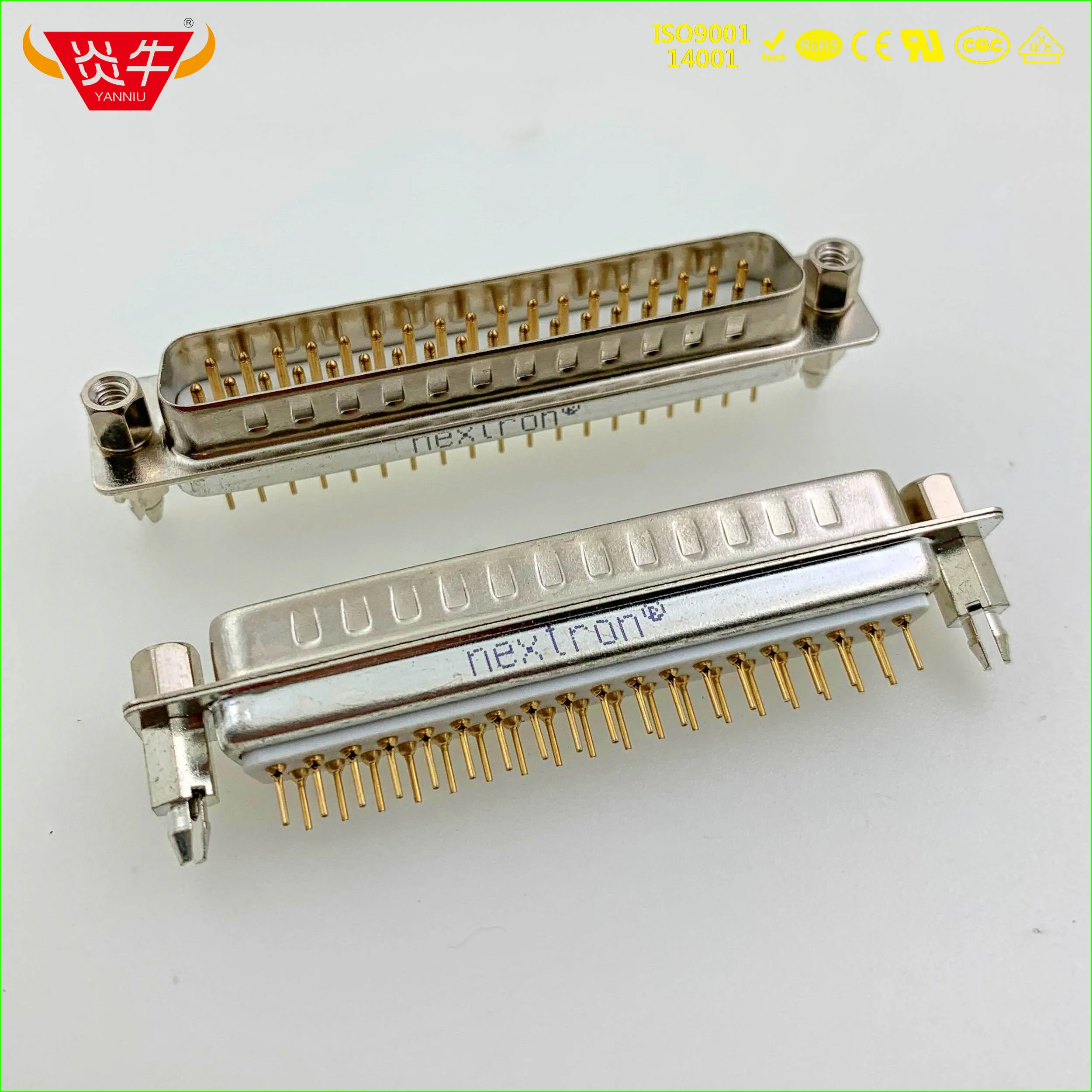 DP-37P с фланцем REVETS RS232 с гнездом 37PIN PCB разъем MALE серия штекер позолоченный 3Au YANNIU