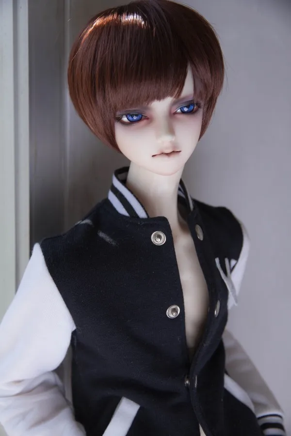 BJD кукла парики для 1/3 1/4 1/6 BJD DD SD MSD YOSD дядя кукольные волосы парики высокотемпературный провод короткий черный красный-brwon парики из натуральных волос