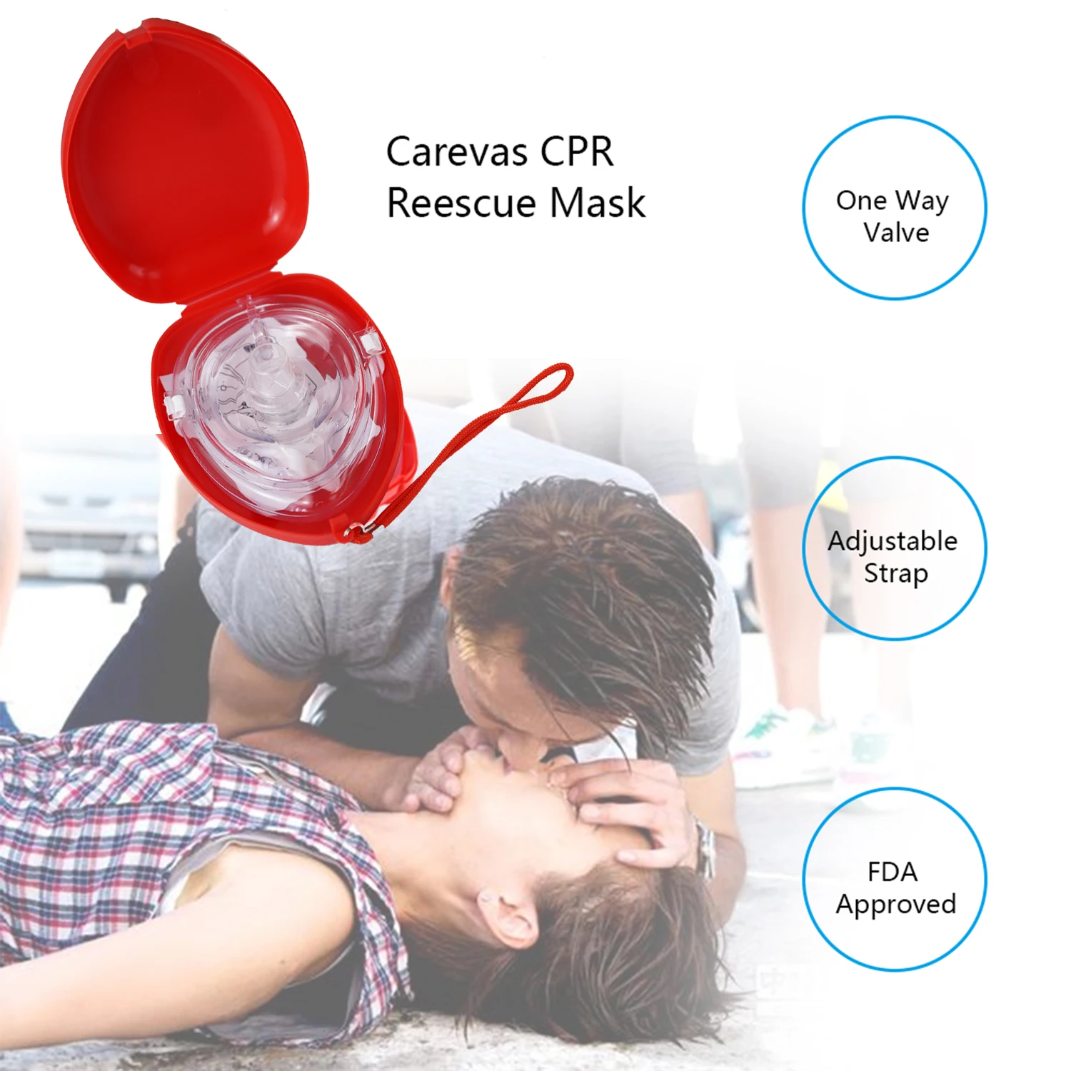 

Artificial Respiration CPR Rescue Mask Pocket Resuscitator One-Way Valve CPR Face Sheild First Aid Supplies FDA Approved