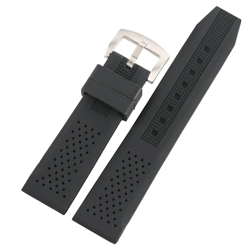 

High Quality Black/Brown/Blue/Red Silicone Outdoor Waterproof Watch Strap 18mm/20mm/22mm/24mm Watchbands Replacement for Watches