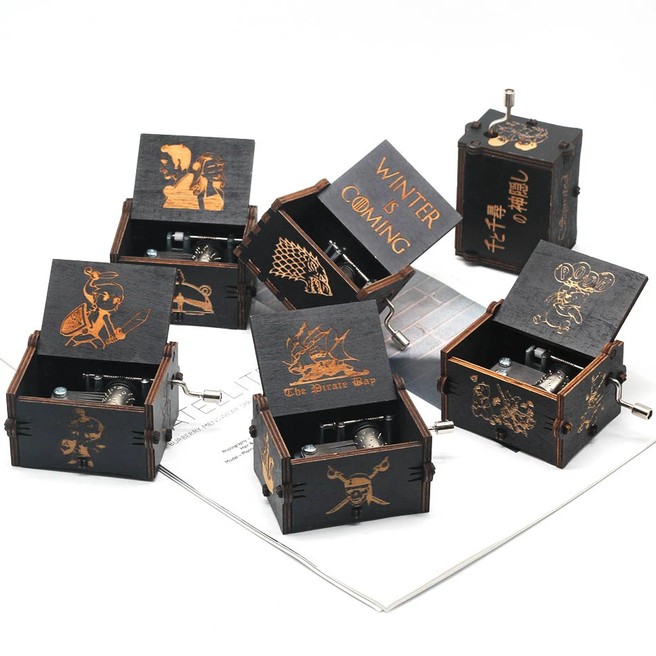 

2019 New Arrive Hand Cranked Black Music Box Game Of Thrones The HAPPY BIRTHDAY Sailor Moon Theme Music Box Birthday Gifts