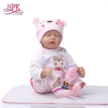 

NPK 55cm Silicone Reborn Babies Realistic Reborn Baby Dolls Sleeping Lifelike Babies Newborn Doll for Kid's Girls Birthday Gift