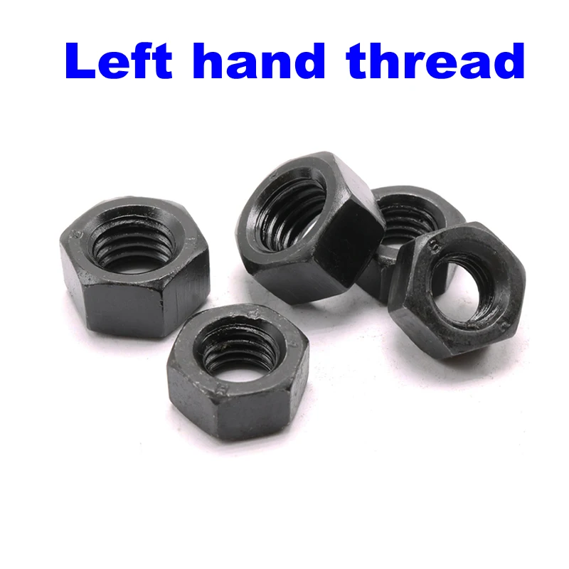 Left hand thread hex nut Carbon steel black Fine thread High Quality
