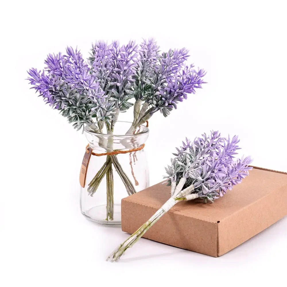 

6Pcs/lot Artificial Flowers Romantic Mini Plastic Lavender for Wedding Christmas Home Decoration DIY Handcraft Gift Fake Flowers