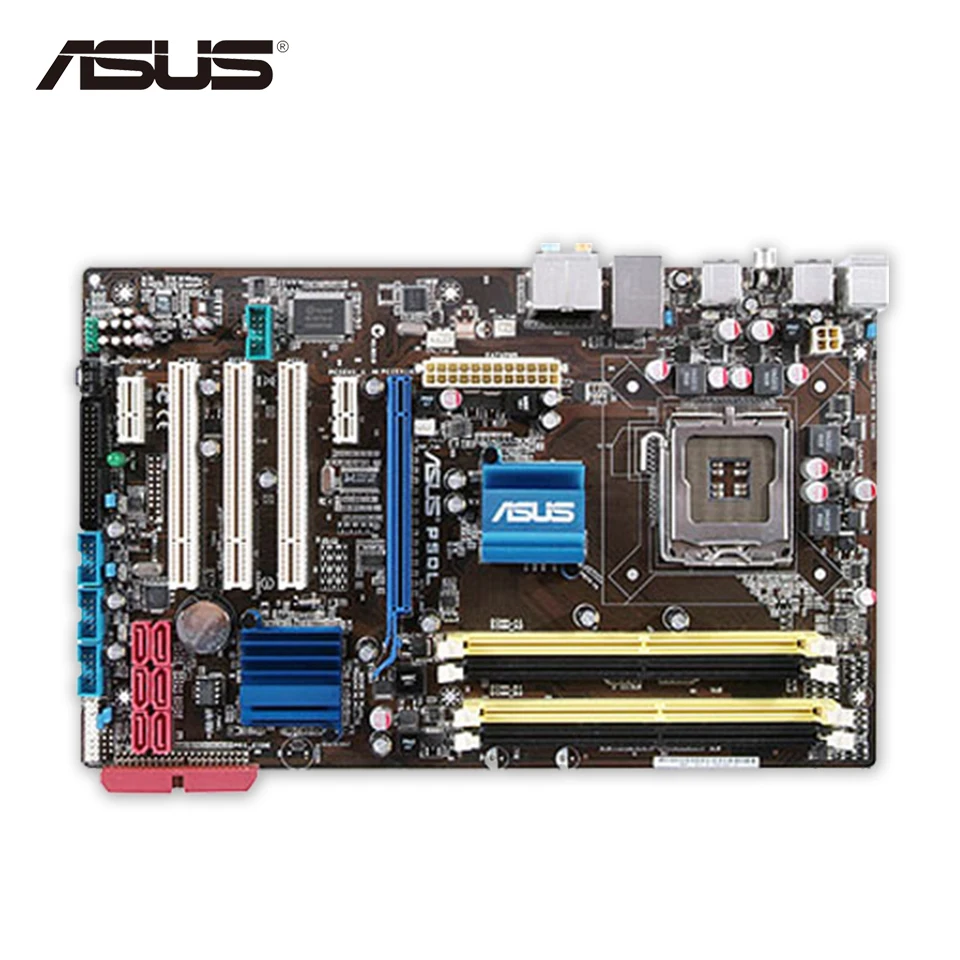 Asus P5QL Original Used Desktop Motherboard P43 Socket LGA 775 DDR2 8G SATA2 USB2.0 ATX On Sale asus original motherboard g31m s2l g31 ddr2 lga 775 motherboard
