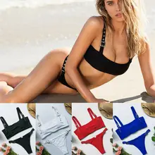 Sexy Cool Women Summer Swimwear Solid Bikini Set Push-up Padded Bra Bathing Suit Swimsuit Beachwear Sexy Cool Women Summer Swimwear Solid Bikini Set Push-up Padded Bra Bathing Suit Swimsuit Beachwear