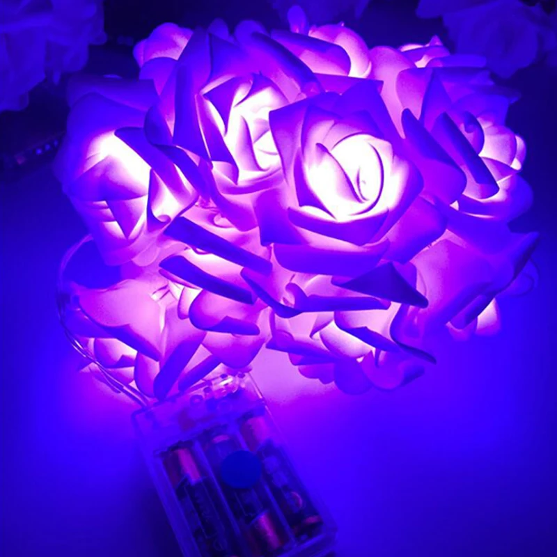 Rose Flower String Lights Led Light String 3m30leds for Christmas Wedding New Year Supplies IndoorOutdoor Decoration (5)