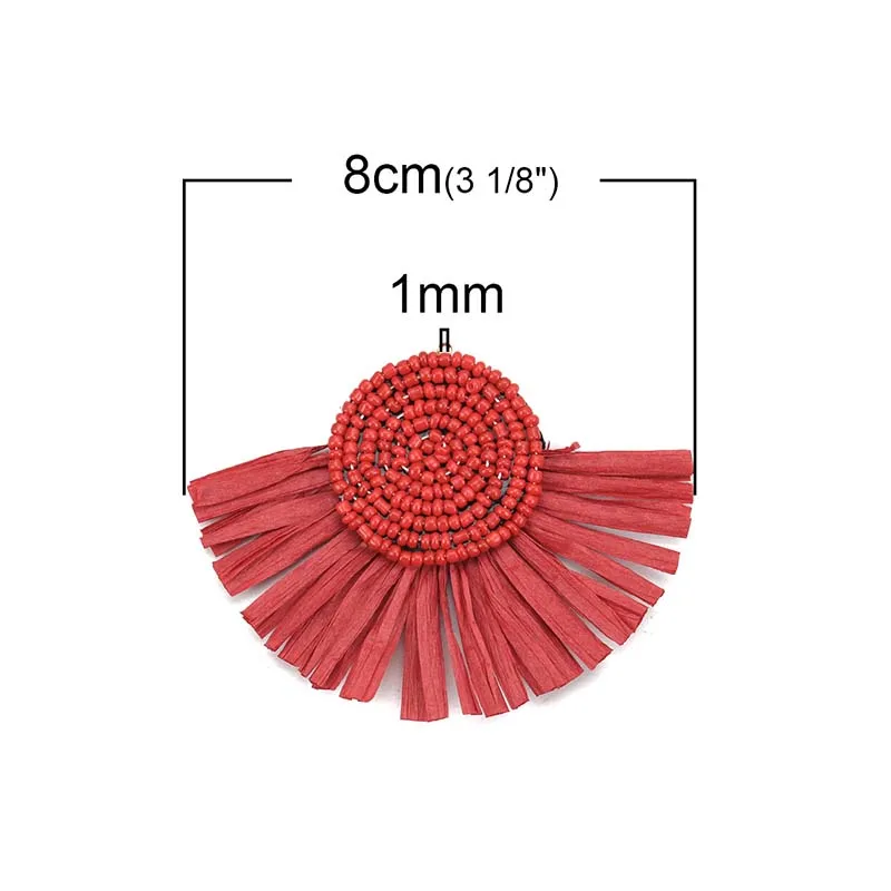 3 шт. стеклянные бусины из рафии бумажные Подвески с кисточками полубусины аксессуары для одежды украшения из ткани DIY Изготовление ювелирных изделий - Цвет: 12