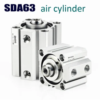 

SDA63 Pneumatic mini air Cylinder SDA Type 63mm Bore 5/10/15/20/25/30/40/50mm Stroke Aluminum Alloy Double Acting Air Cylinder