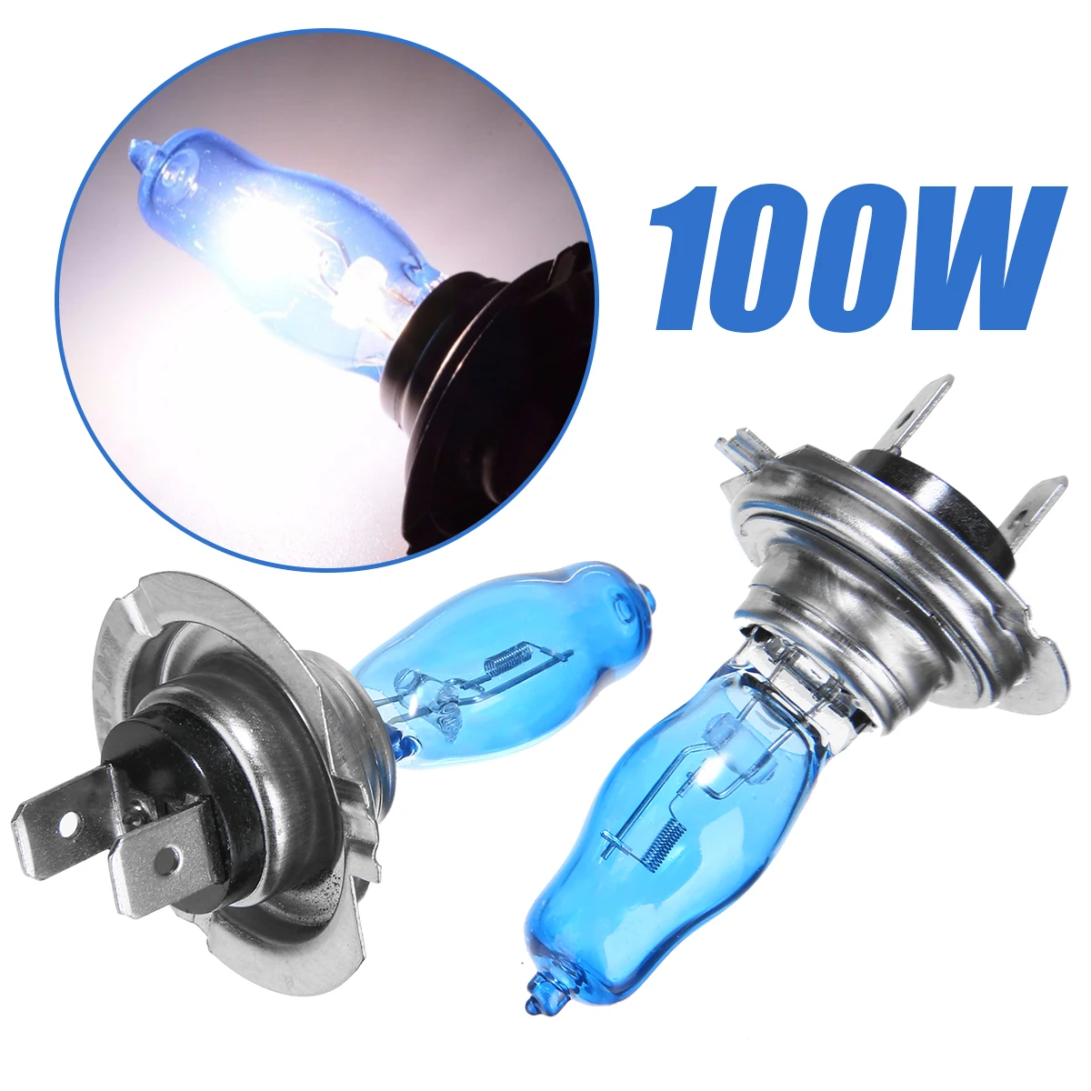 Super Bright Halogen Bulbs H7 100W 6000K High Brightness White Car Headlight Fog Lights Signal Lamp