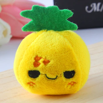 

10cm pineapple Doll Pendant for baby cradle Keychain Best child educational toys watermelon Strawberry Apple fruits vegetables