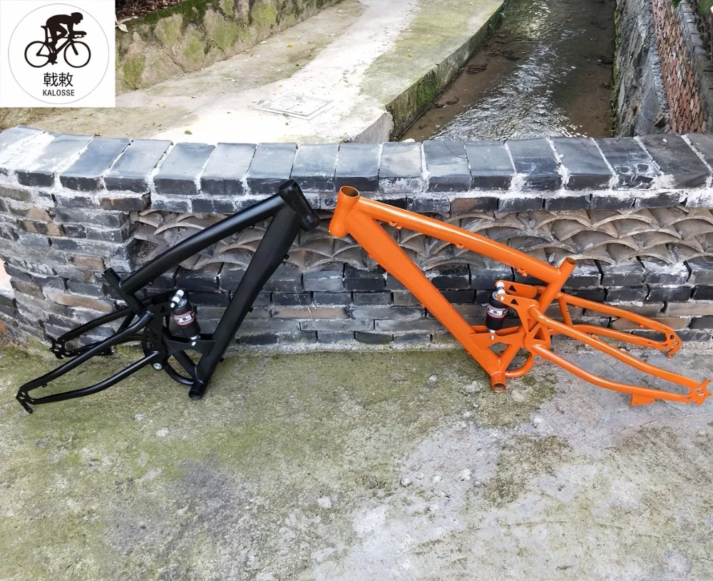 

Kalosse Full suspension Beach bike frame 190mm rear hubs BB size 120 mm 26*4.0 tires snow Mountain bike frame