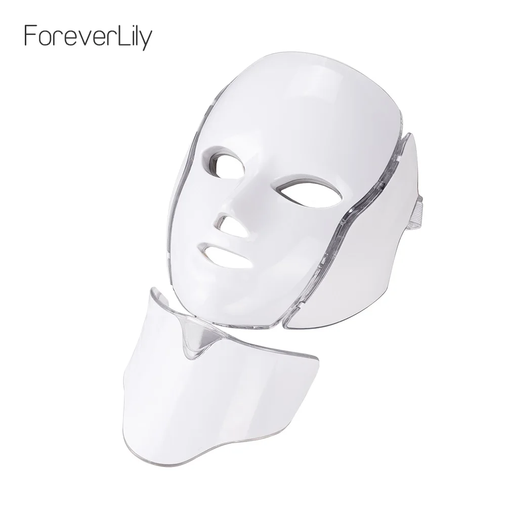 

7 Colors Light LED Facial Mask With Neck Skin Rejuvenation Face Care Treatment Beauty Anti Acne Therapy Whitening Instrument
