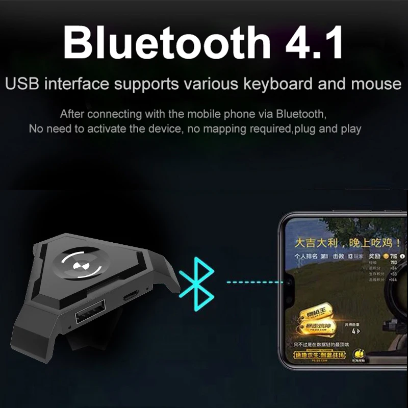  PUBG Mobile Gamepad Controller Gaming Keyboard Mouse Converter For Android ios Phone to PC Bluetoot