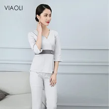 Массажный массажер для ног, набор брюк для одежды, косметолога, техника для здоровья, рабочая одежда, короткий рукав/рукав семь четвертей