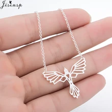 Collier avec pendentif en forme d'oiseau pour femmes, accessoire de mode, Simple, Origami, phénix, mignon, géométrique, de fête, bijoux