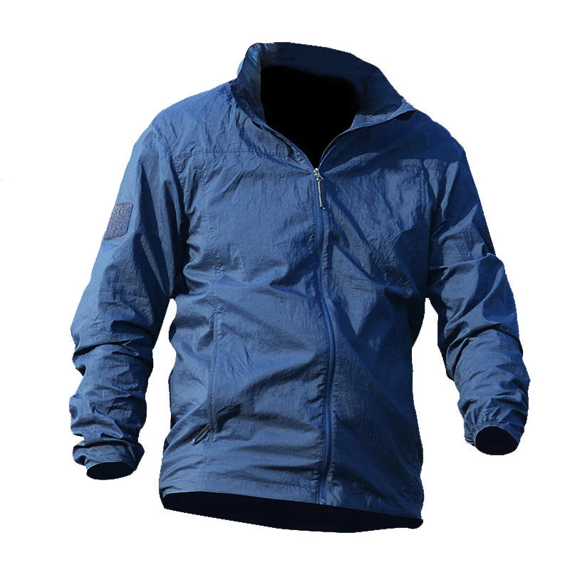 TACVASEN летняя Водонепроницаемая быстросохнущая тактическая куртка для мужчин плащ с капюшоном тонкая ветровка армейская военная куртка TD-QZJL-013 - Цвет: Blue