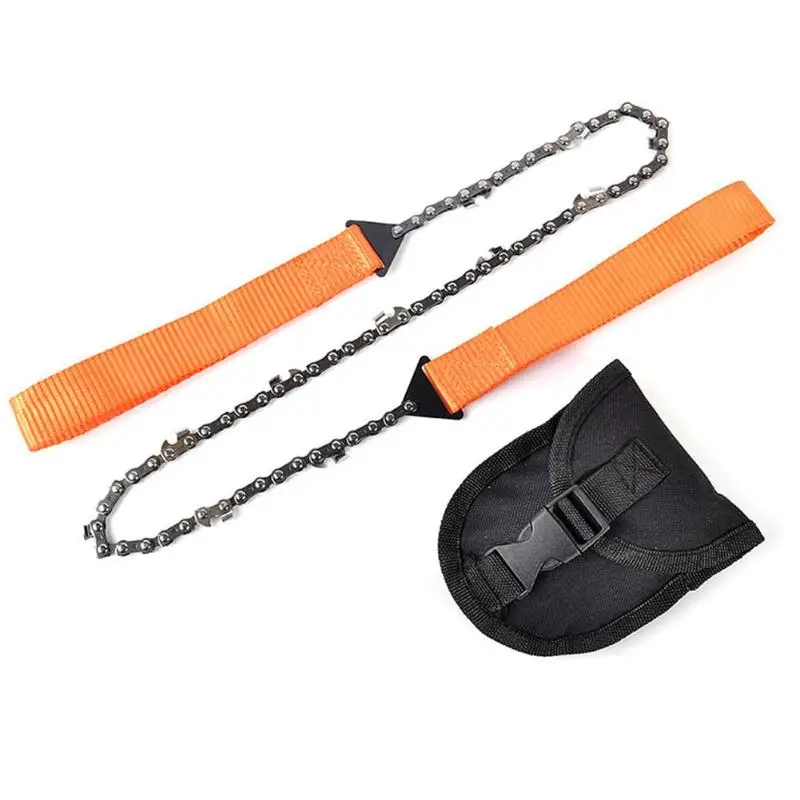 

Outdoor Camping Orange Braided Handle Hand Zipper Saw Survival Equipment