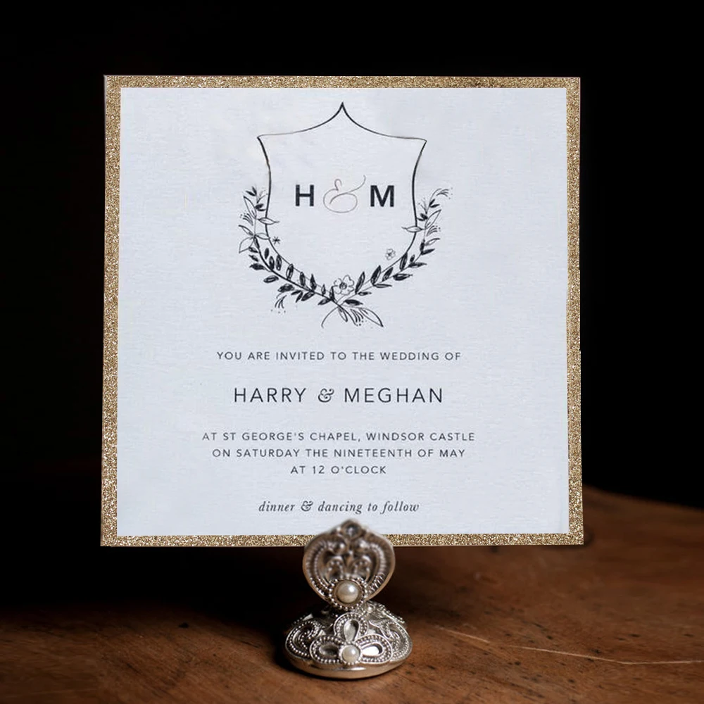  Lace Wedding Invitations Customized Invitations Unique Invitation Cards with Gold Liner - Set of 50 - 32877960232