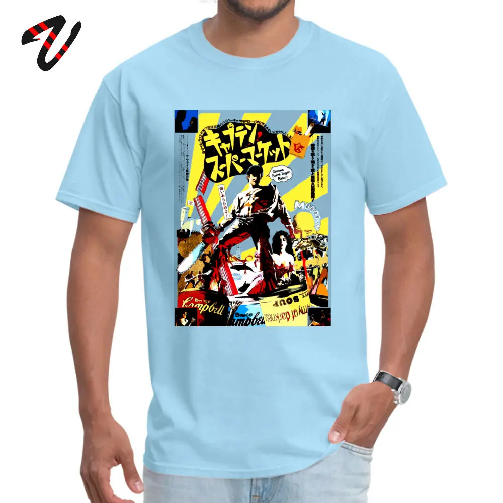 CamisaNormal Short Sleeve Tops Shirts Summer Fall Prevalent O-Neck 100% Cotton Fabric Clothing Shirt Men's T-Shirt Printing  Trapped in time. Surrounded by evil. Low on ga light
