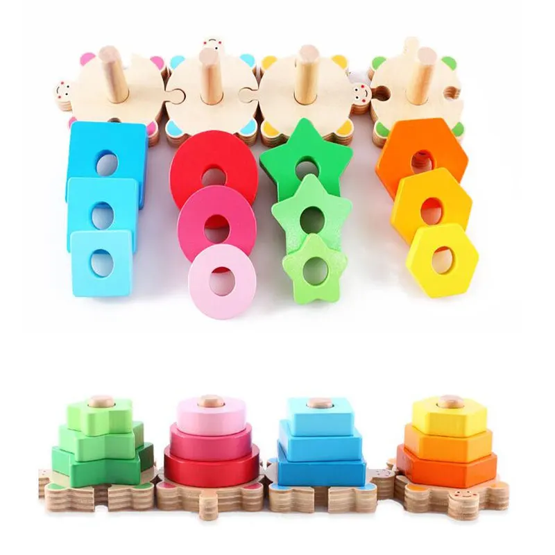 Upgraded Newest Montessori Cylinder Blocks Shape Column Montessori Materials Educational Wooden Baby Toy WD03SS baby-building-blocks-wooden