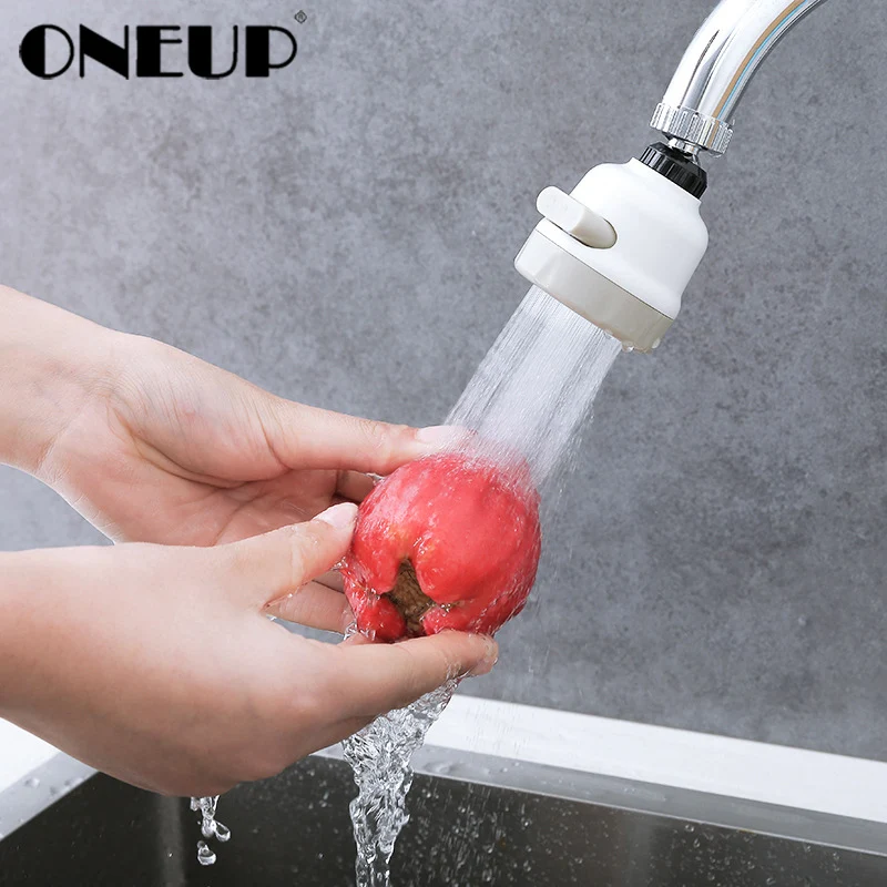 

ONEUP Moveable Kitchen Tap Head Universal 360 Degree Rotatable Faucet Water Saving Filter Sprayer Three-Mode
